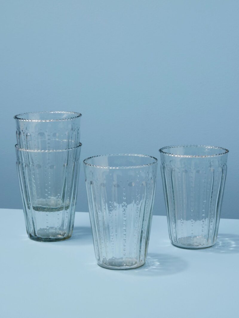 Ruffle Glass Tumbler, Set of 4